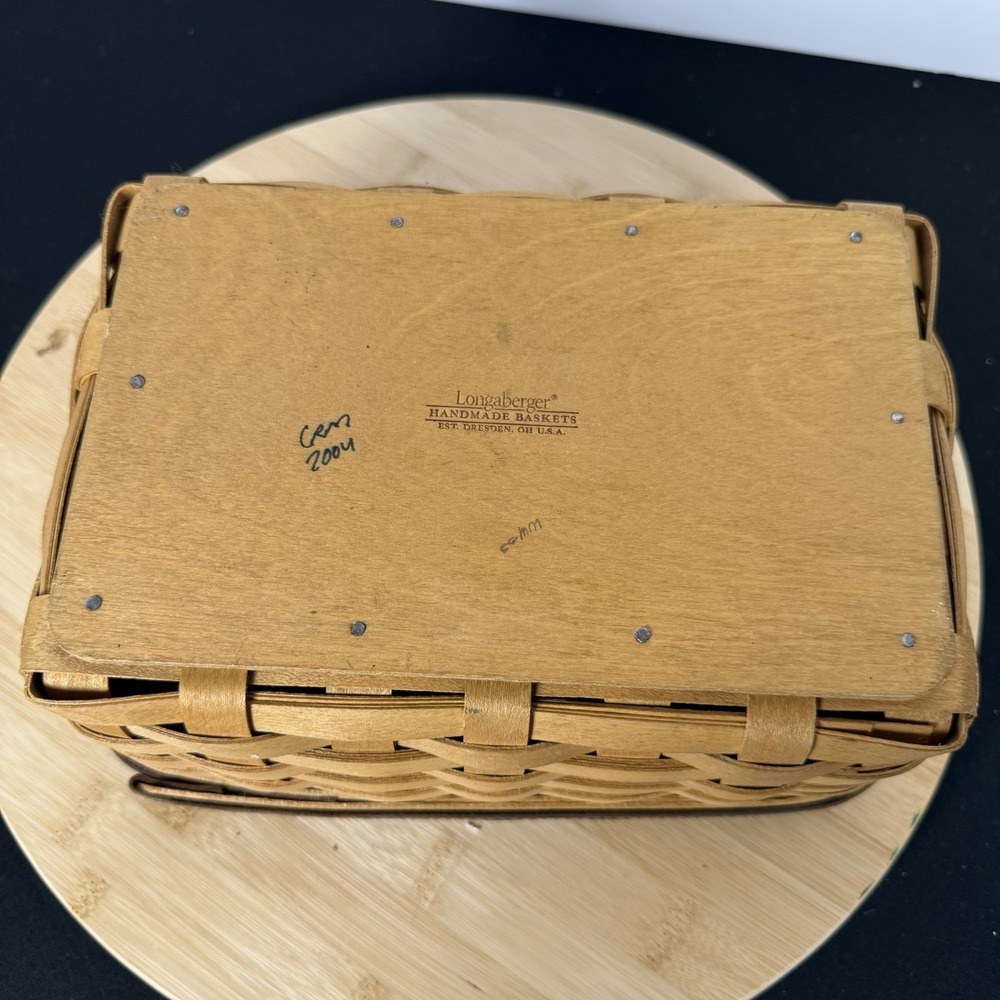 Longaberger Basket Baking Celebration With Lid Handwoven Woodcrafts Brown 2004 - Picture 7 of 10